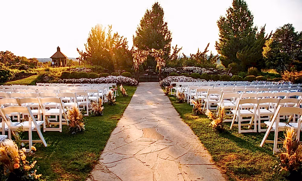 Wedding Garden ceremony space at Crystal Springs Country Club. 