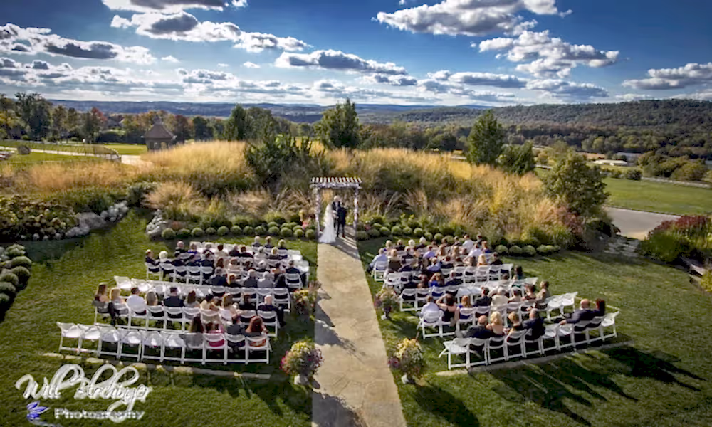 Wedding ceremony in the Garden at Crystal Springs Resort