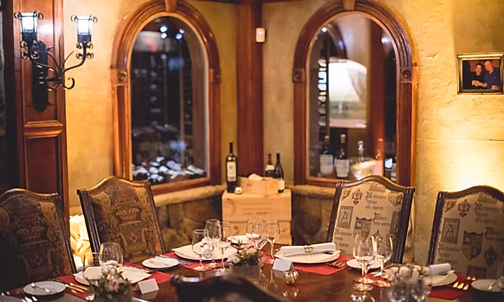 Wine Cellar dinner table 