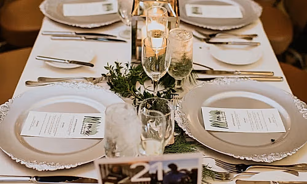 Table presentation for wedding reception guests