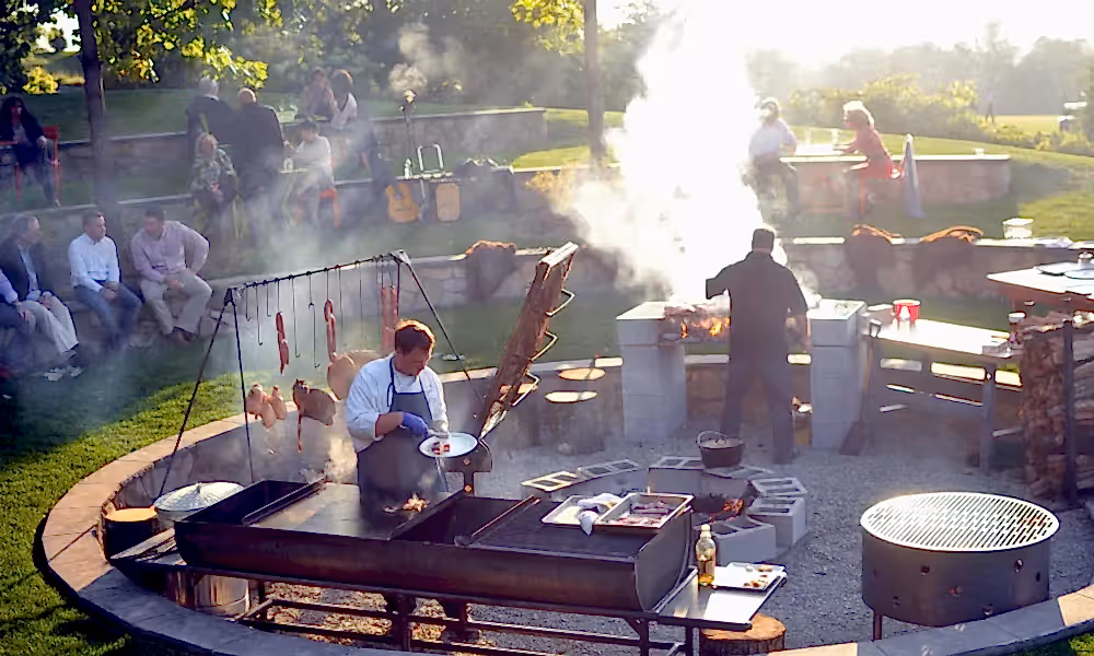 Barbecue at outdoor party