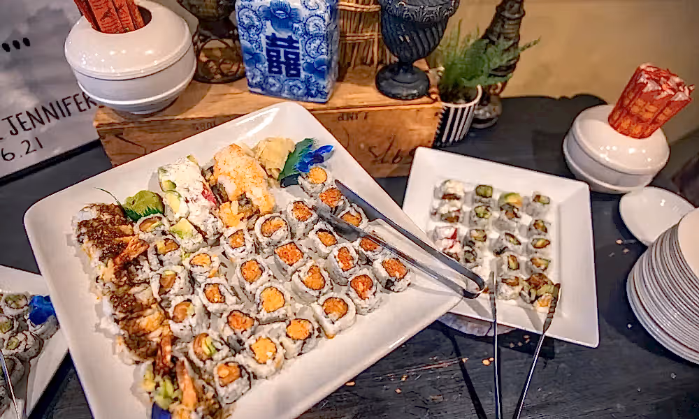 Sushi assortment buffet
