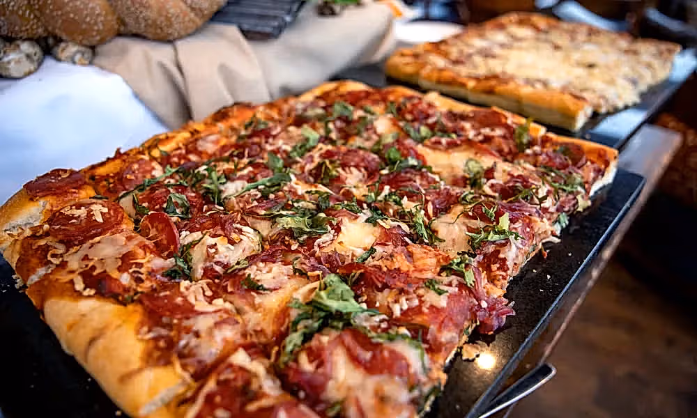 Pizza at Black Bear cocktail hour