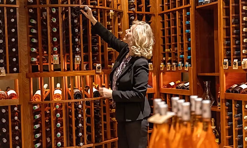 Sommelier picking wine at The Curator at Crystal Springs Resort in NJ