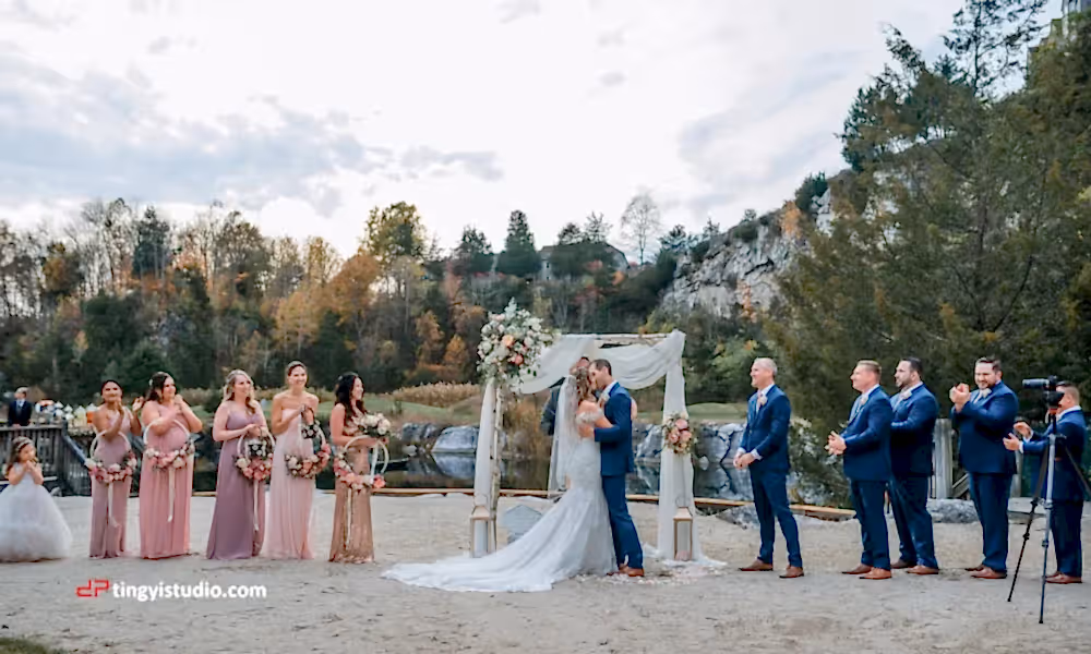 Quarry wedding at Crystal Springs Resort