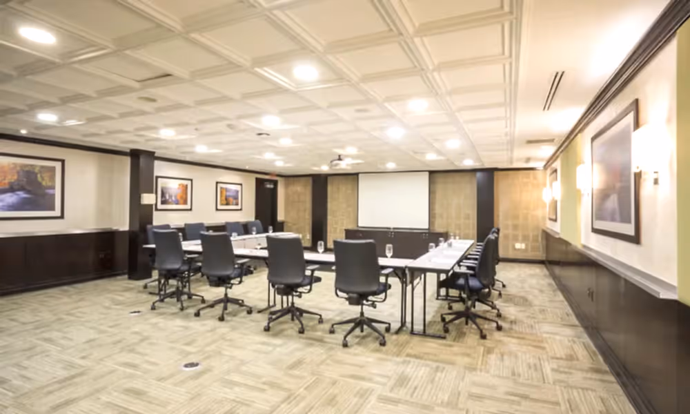 A meeting in the Flora Springs Room at Crystal Springs Resort