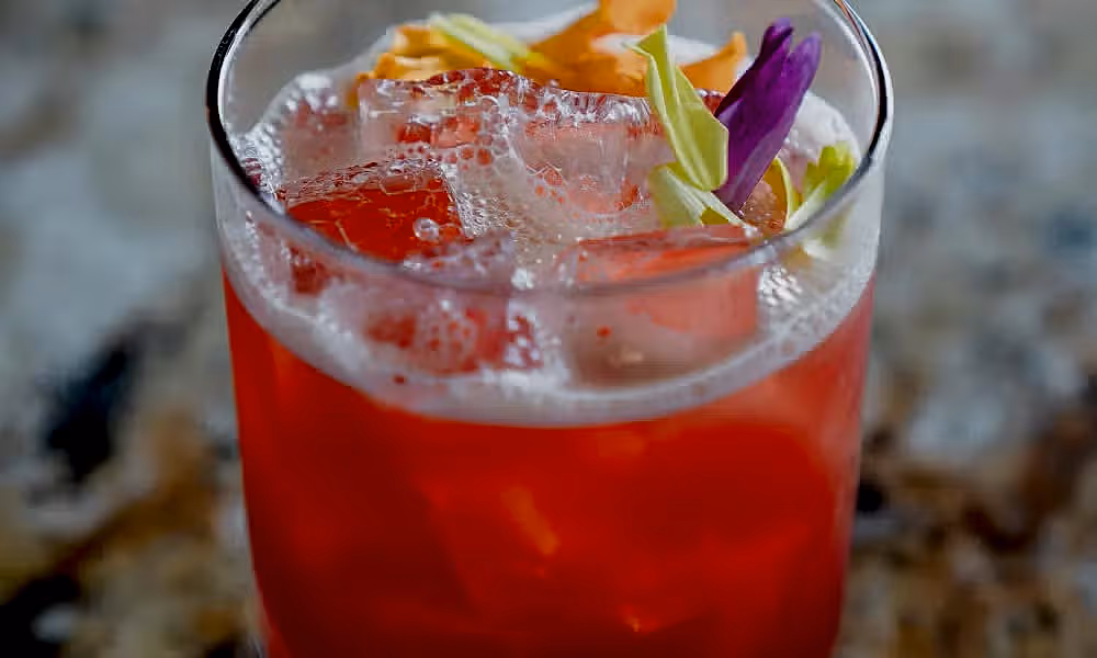 Refreshing cocktail at Springs Bistro at Crystal Springs Resort