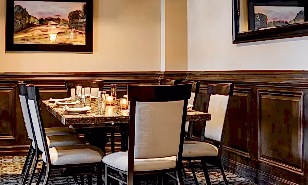 Dining table at Springs Bistro