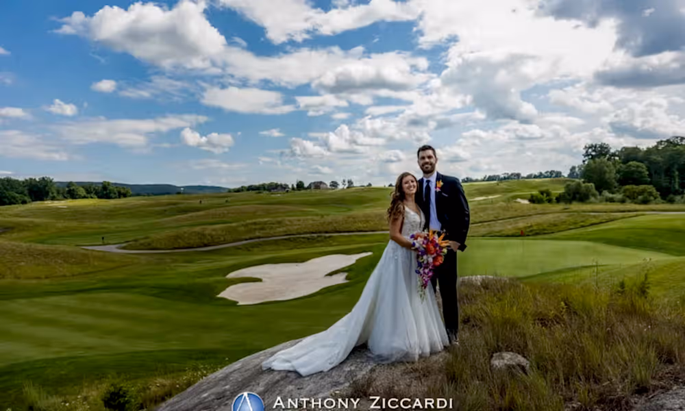 Wedding couple at Ballyowen at Crystal Springs Resort