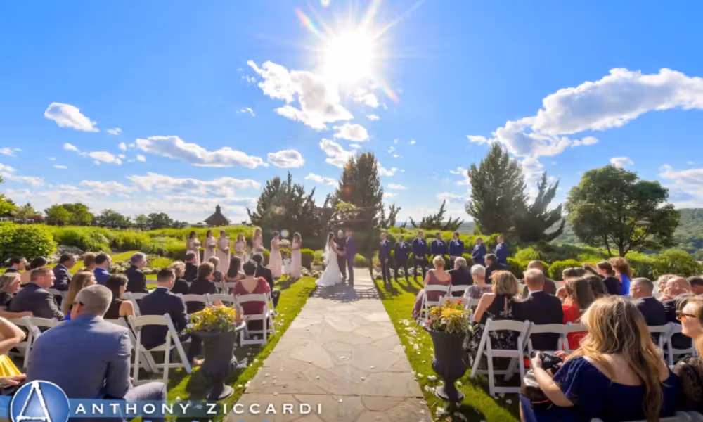 Wedding Ceremony in the wedding garden at Crystal Springs Resort