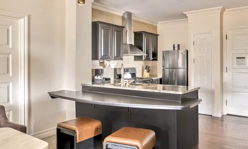 Kitchen area in hotel suite at Grand Cascades Lodge