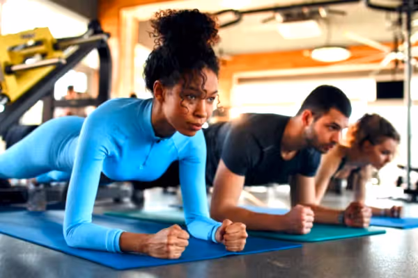 Woman holding a plank.