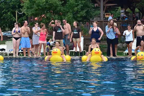Duck Boat Races at Minerals Hotel near NYC.