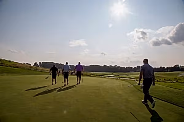 Golfers walking on course at Ballyowen Golf Club