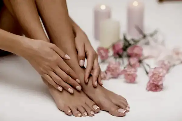 Freshly painted hands and toes.