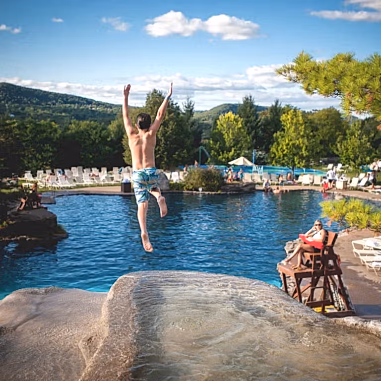 Young Boy Cliff Jump at Minerals Pool