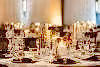 Table scape during wedding reception in The Canyon.