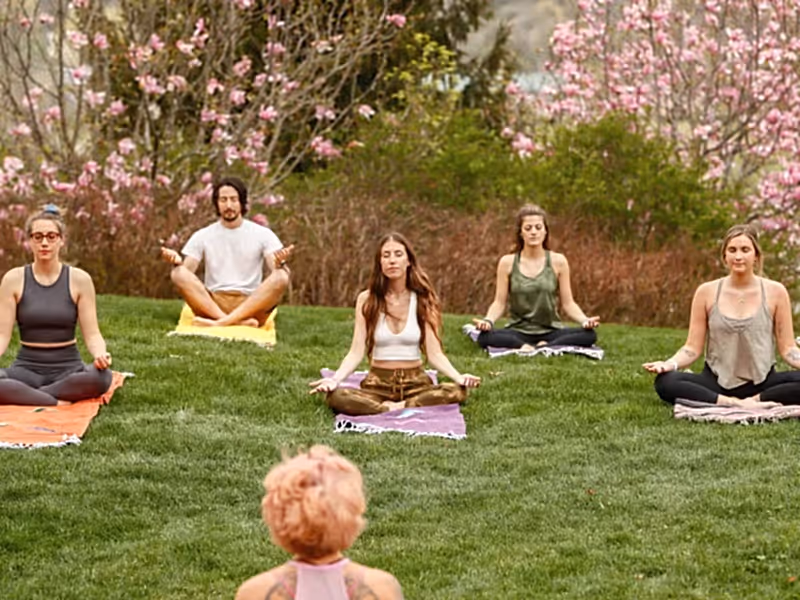 Group of outdoor meditation