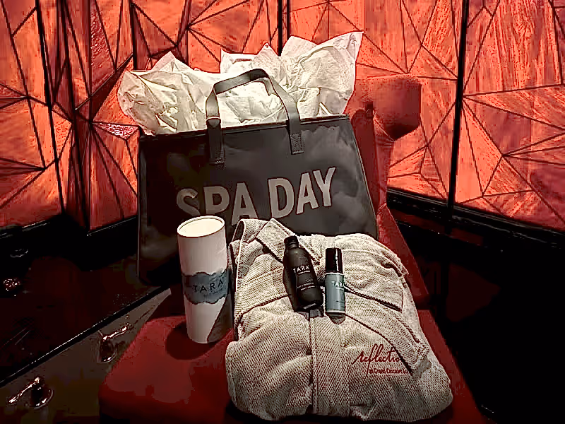 Spa day bundle featuring tara products, robe and more