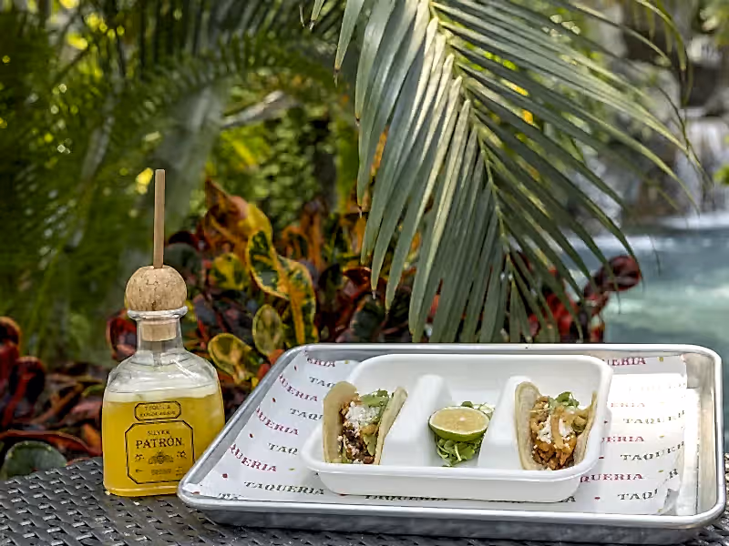 Tacos and Patron cocktail.